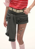 Gray Strap Shorts