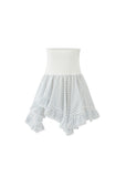 Asymmetrical Strapless Top & Skirt Set with Lace Detail