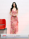 French Drape Floral Dress