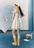 Light Blue Ruffle Bandeau & Long Skirt Set