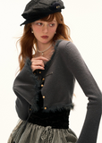Gray Cropped Knitwear