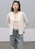 Soft White Knit Coat  Lazy Fit Preppy Edit