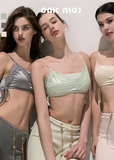 Faux Two-Piece Satin Top