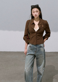 Chivalry  Maillard Lyocell-Linen Cinched Shirt