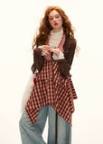 Red Plaid Layer Dress