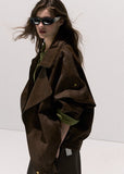 Suede-Texture Biker Jacket