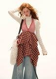 Red Plaid Layer Dress