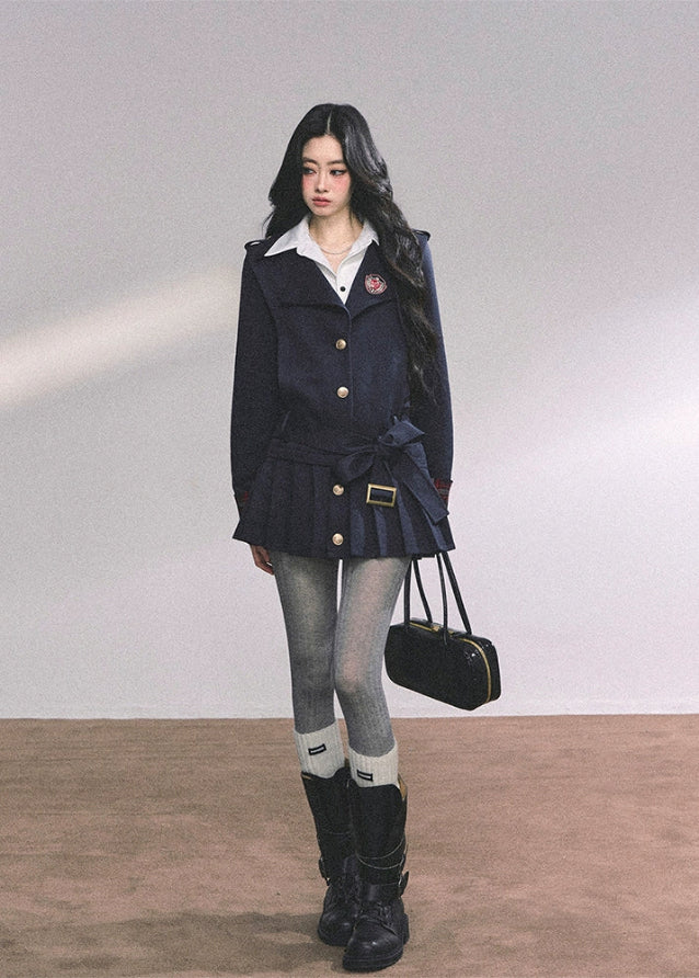 preppy college dress women, ivy league pleated dress, fake two piece campus dress, american prep dress, autumn pleated mini dress, academia style dress, fw25 preppy outfit, slim fit school style dress, plaid cuff college dress
