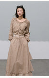 Preppy Cotton Strap Shirt & Layered Skirt Set