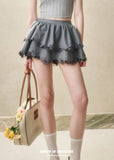 Galaxy-Inspired Embroidered Lace Skirt with Bubble Hem