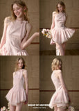 Galactic Shell-Inspired Bow Two-Piece Summer Dress Set