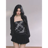 イートン ノワール チェック柄ニット ツーピースセット