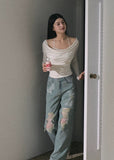 Lace Rebel Wide-Leg Jeans