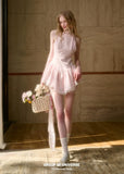 Galactic Shell-Inspired Bow Two-Piece Summer Dress Set